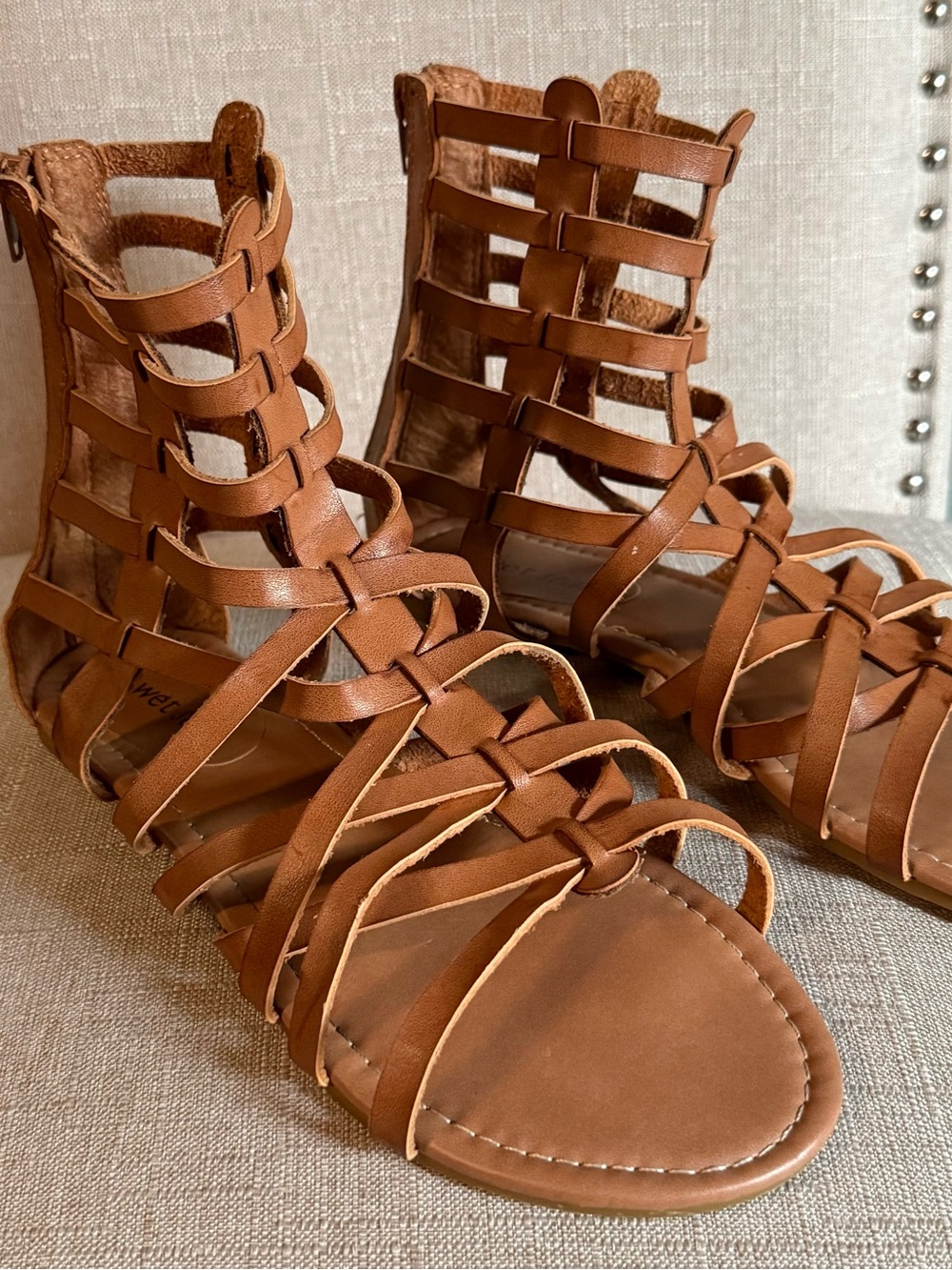Wet Seal Tan Strappy Gladiator Sandals